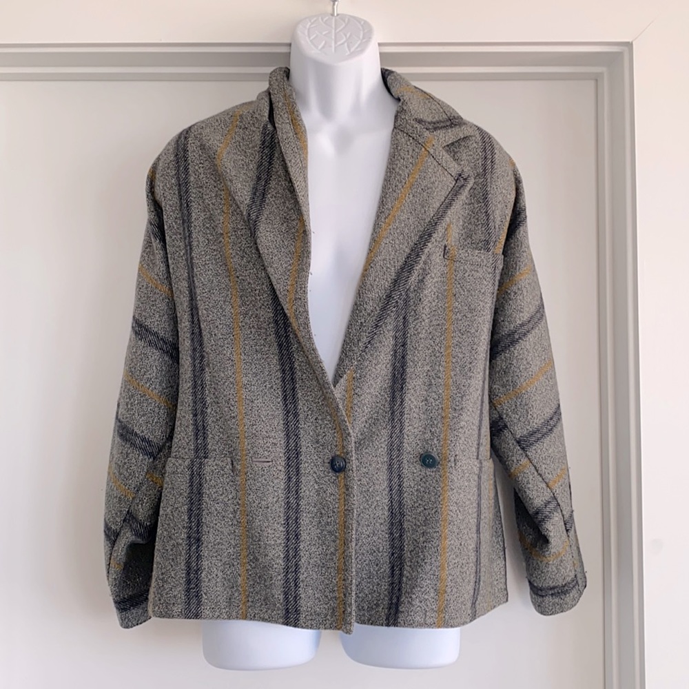 Gianni Versace wool vintage coat jacket Grey